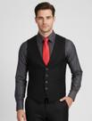 Colete Masculino Social Slim Preto Com Fivela De Ajuste Traseiro Modelagem Moderna Que Não Amassa