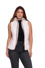 Colete Puffer Forrado Acolchoado com Capuz em Moletom Cor:BrancoTamanho:G