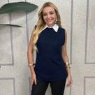 Colete Pullover Fang Feminino Tricô Regata Gola Redonda Confortável