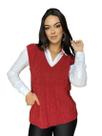 Colete Pulover Decote V com Tranças Moda Feminina Londres