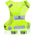 Colete refletivo GoxRunx, equipamento de corrida para mulheres e homens (verde, L)