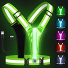 Colete Refletivo LED Zacro Recarregável de Alta Visibilidade Verde Colete Refletivo LED Zacro Recarregável de Alta Visibilidade Verde
