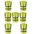 Colete Refletivo Sinalizador EPI Kit 7 Unidades Segurança Trabalho Blusao Fluorescente Obra Sinalizaçao Colete Refletivo Sinalizador EPI Kit 7 Unidades Segurança Trabalho Blusao Fluorescente Obra Sinalizaçao