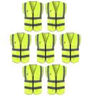 Colete Refletivo Sinalizador Kit 7 Unidades EPI Segurança Proteçao Blusao Fluorescente Obra Sinalizaçao