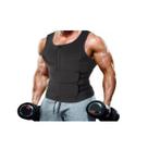 Colete Regata Sauna 2 Faixas Masculina Academia Preta