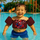 Colete Salva Vidas Infantil Boia de Braço para Praia Piscina Tema Desenho Super Herói Aranha Teia
