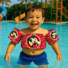 Colete Salva Vidas Infantil Boia de Braço para Praia Piscina Tema Ratinho Mouse