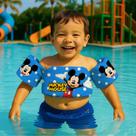 Colete Salva Vidas Infantil Boia de Braço para Praia Piscina Tema Ratinho Mouse