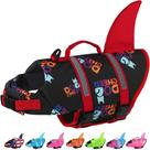 Colete salva-vidas para cães Dogcheer Cute Shark para nadar preto XS