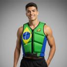 Colete Salva Vidas Prolife Hydro M 35 A 55KG Brasil Patriota Jetski