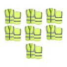 Colete Sinalizador EPI Refletivo Kit 7 Unidades Proteçao Trabalho Blusao Fluorescente Sinalizaçao Segurança
