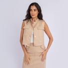 Colete susie com bolsos jeans feminino