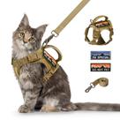 Colete tático Cat Harness nanappice com coleira para gatos grandes
