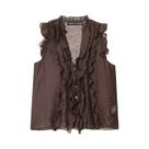 Colete Translucido Sem Mangas Para Mulheres, Moda De Outono, Estilo Casual, Top Vertical Decorativo