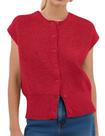 Colete Ziesexy feminino sem mangas tricotado vermelho