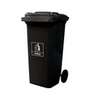Coletora Plástica 120L com Rodas Modelo Europeu Preto - Nobre