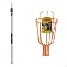 Colhedor Frutas Laranja Pequeno e Cabo Extensor 5 Metros Prata Tramontina