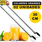 Colher Bailarina Kit 2 Colheres Grande 30 cm Para Sucos Drink Caipirinha Barman Em Aço Inox Colher Bailarina Kit 2 Colheres Grande 30 cm Para Sucos Drink Caipirinha Barman Em Aço Inox