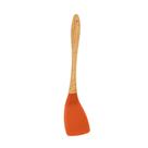 Colher Cabo Madeira Nature Coral 30Cm Silicone