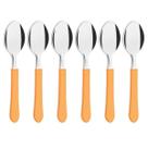 Colher Chá Aço Inox Tramontina Laranja 6 Unidade Colher Chá Aço Inox Tramontina Laranja 6 Unidade