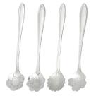 Colher Colherzinha Café Chá Formato Flor Inox Prata 4 peças Colher Colherzinha Café Chá Formato Flor Inox Prata 4 peças