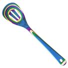 Colher com fenda de madeira Totally Bamboo Baltique 32cm colorida