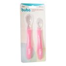 Colher com Ponta de Silicone Buba com 2 - Rosa