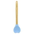 Colher Coração de Silicone e Madeira - Azul - 1 unidade - Clink - Rizzo