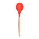 Colher De Arroz Silicone Com Cabo De Bambu De 32cm Cozinha