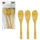 Colher de bambu com 3 pecas 13x2,3cm na cartela - Click