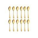 Colher de Cafe Dourado Jogo Colheres Inox Pequena 12un