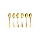 Colher de Cafe Dourado Jogo Colheres Inox Pequena 6un