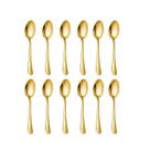 Colher de Cha Dourado Jogo de Colheres Inox 12un