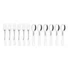 Colher de Cha e Garfo para Bolo Inox Talheres Sobremesa Toronto 12un