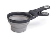 Colher de comida para cães Dexas KlipScoop, capacidade para 1 xícara, cinza claro