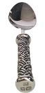 Colher de inox com cabo de estanho modelo treliça para sobremesa (cs01)