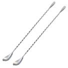 Colher de mistura Briout de aço inoxidável com 30 cm de comprimento, prata, 2 peças Colher de mistura Briout de aço inoxidável com 30 cm de comprimento, prata, 2 peças
