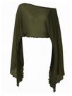 Colher de ombros Crop Top BEAUDRM Sheer Y2k para mulheres, verde militar Colher de ombros Crop Top BEAUDRM Sheer Y2k para mulheres, verde militar