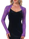 Colher de renda Bolero Allegra K Floral para mulheres roxo GG