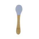 Colher de Silicone e Bambu Azul para Bebê Azul