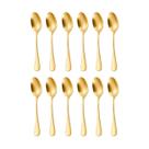 Colher de Sobremesa Dourado Ouro Inox Talher Buffet Jogo 12un Colher de Sobremesa Dourado Ouro Inox Talher Buffet Jogo 12un