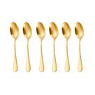 Colher de Sobremesa Dourado Ouro Inox Talher Buffet Jogo 6un