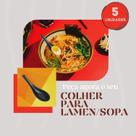 Colher de sopa Japonesa Melamina Sopas Lamen 05 unidades