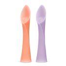Colher de treino Olababy 100% silicone com ponta macia, pacote com 2 unidades
