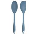 Colher e espatula de silicone na cor azul escuro 28cm