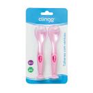 Colher e Garfo com Ventosa Sticker Rosa Clingo