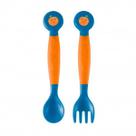 Colher e Garfo Flexíveis Funny Meal Azul Multikids Baby