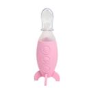 Colher em Silicone com Dispenser para Alimento Rosa - Marcus & Marcus