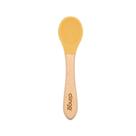 Colher Infantil Bambu e Silicone Azul Mostarda Clingo Bebê