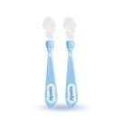 Colher Infantil Com Ponta De Silicone Mamita Azul ou Rosa